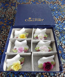 Coalport Bone China Roses Place Card Holders Set Of 6 Boxed Hand Made 1950s - Antiques And Teacups - 4