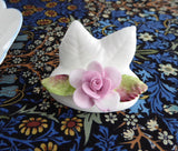 Coalport Bone China Roses Place Card Holders Set Of 6 Boxed Hand Made 1950s - Antiques And Teacups - 5