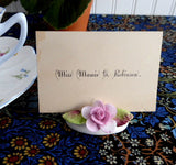 Coalport Bone China Roses Place Card Holders Set Of 6 Boxed Hand Made 1950s - Antiques And Teacups - 2