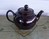 Brown Betty Teapot English Made Pristine Large 1980s Shiny Glaze Pottery - Antiques And Teacups - 2