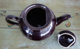 Brown Betty Teapot English Made Pristine Large 1980s Shiny Glaze Pottery - Antiques And Teacups - 3