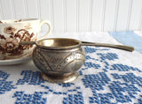 Vintage Tea Strainer Over The Cup Strainer With Drip Cup 1920s Art Deco 2 Piece - Antiques And Teacups - 2