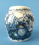 Tea Caddy Masons Fruit Basket Polychrome Blue Transferware Ginger Jar 1940s Tea Canister - Antiques And Teacups - 3