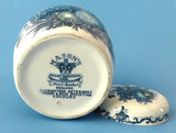 Tea Caddy Masons Fruit Basket Polychrome Blue Transferware Ginger Jar 1940s Tea Canister - Antiques And Teacups - 6