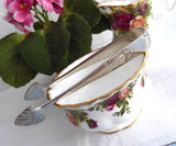 Unusual Spade End English Sugar Tongs Edwardian Era Potter Sheffield 1900-1910s - Antiques And Teacups - 1