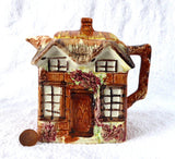 Cottageware Chocolate Pot Teapot 1950s Keele England Hand Painted - Antiques And Teacups - 1