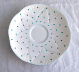 Shelley England 2 Saucers Only Pole Star and Polka Dot Turquoise