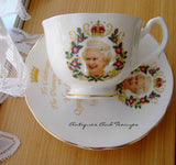 Queen Elizabeth II Diamond Jubilee Cup And Saucer English Bone China 2012 - Antiques And Teacups - 1