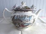 Johnson Brothers Friendly Village Teapot English 1950s Transferware Large - Antiques And Teacups - 3